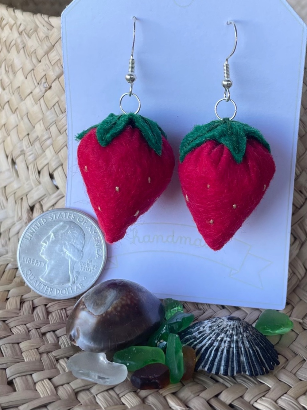 Felt Strawberry Earrings